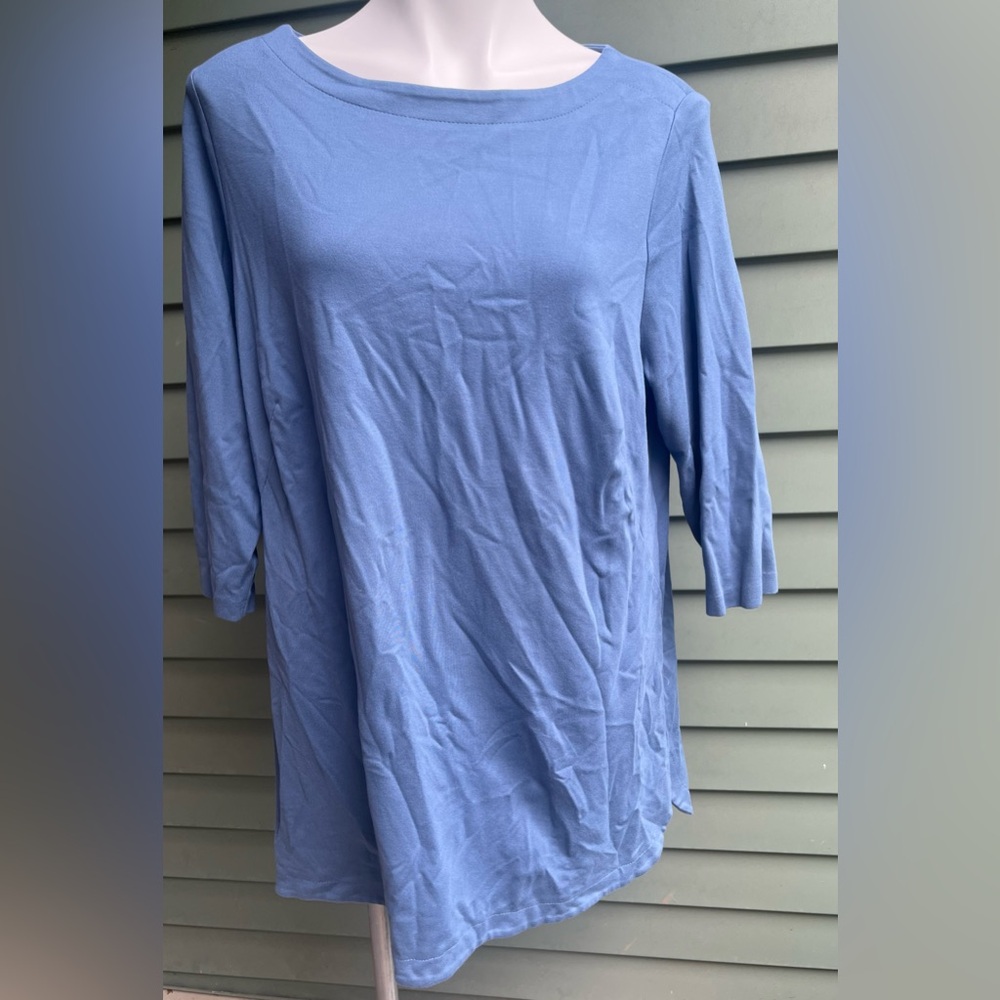 Lovely JJill Women's Blue 3/4 Sleeve Top
